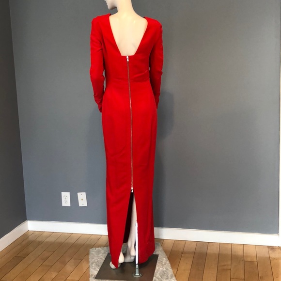 NWOT Antonio Berardi Red Lace Insert Gown Sz 4 - Picture 6 of 7